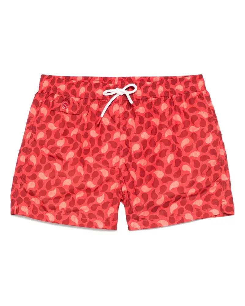 Kiton Badeshorts mit Print - Rot Rot