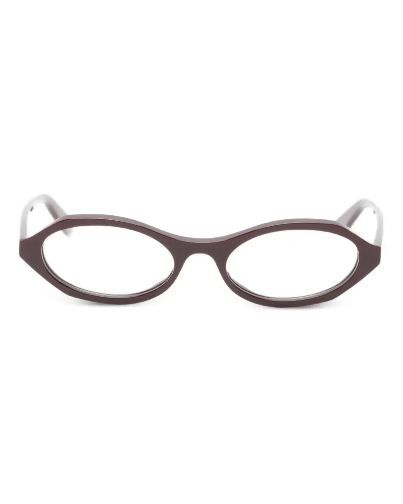 Alexander McQueen Brille mit ovalem Gestell - Rot Rot