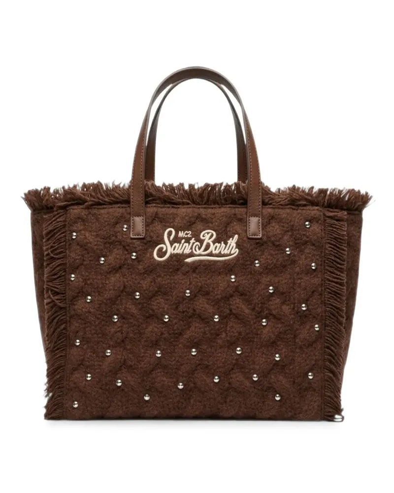 MC2 Saint Barth Colette studded fringed tote bag - Braun Braun