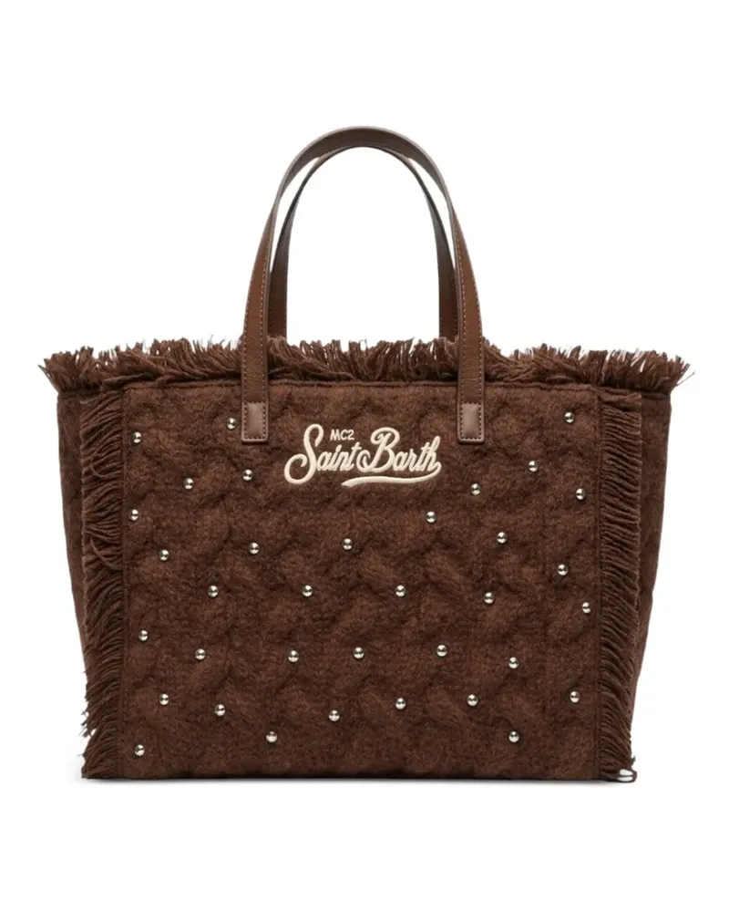 MC2 Saint Barth Colette Tote Bag mit Nieten und Fransen - Braun Braun