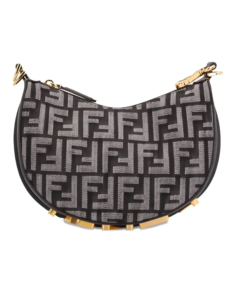 Fendi mini FF-jacquard cross-body bag - Blau Blau