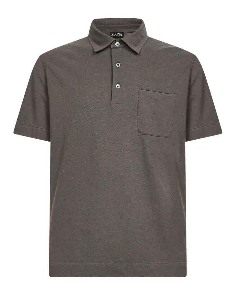 Ermenegildo Zegna buttoned patch-pocket polo shirt - Nude Nude