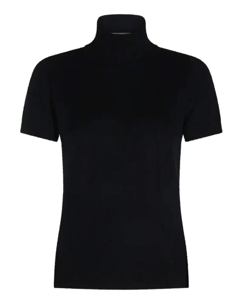 ALLUDE Kurzärmeliger Rollkragenpullover - Schwarz Schwarz
