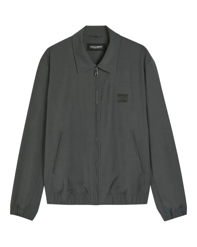 Dolce & Gabbana zip logo jacket - Grau Grau