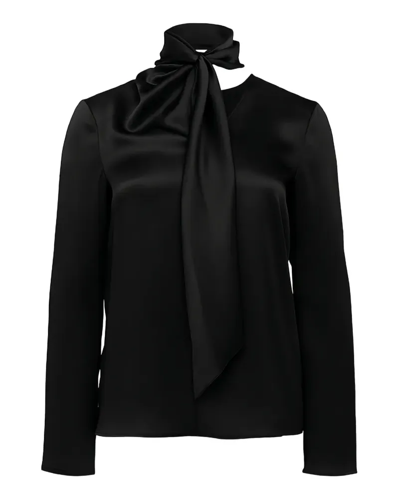 Alberta Ferretti Klassische Satinbluse - Schwarz Schwarz