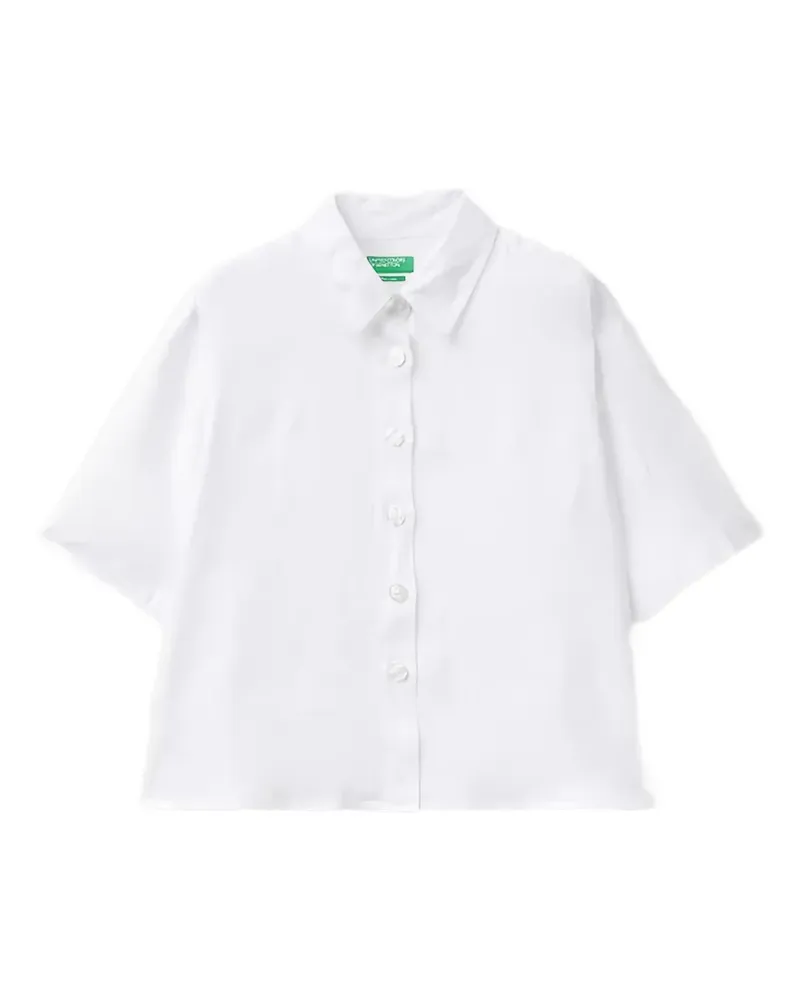Benetton Hemd mit kurzen Ärmeln - Weiß Weiß