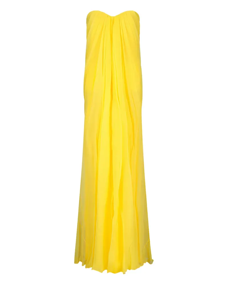 Alexander McQueen Maxikleid aus Chiffon - Gelb Gelb