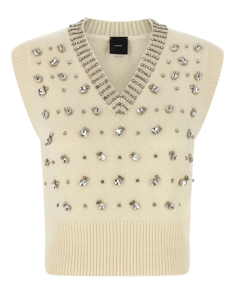 Pinko Top mit Kristallen - Nude Nude