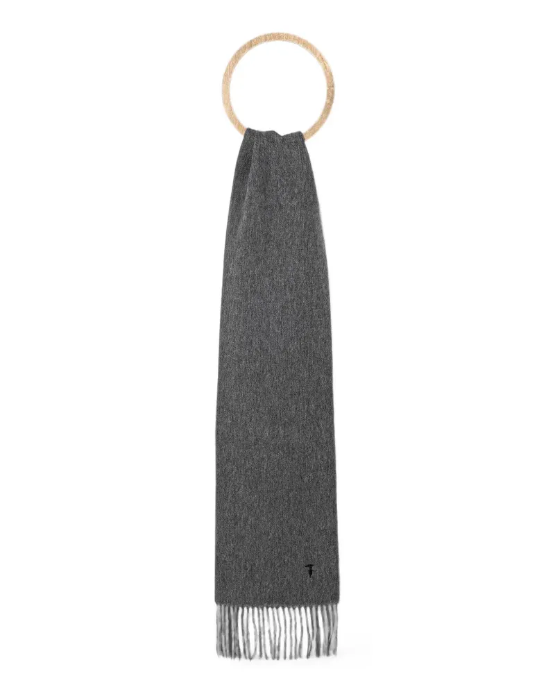 Trussardi Schal mit Fransensaum - Grau Grau