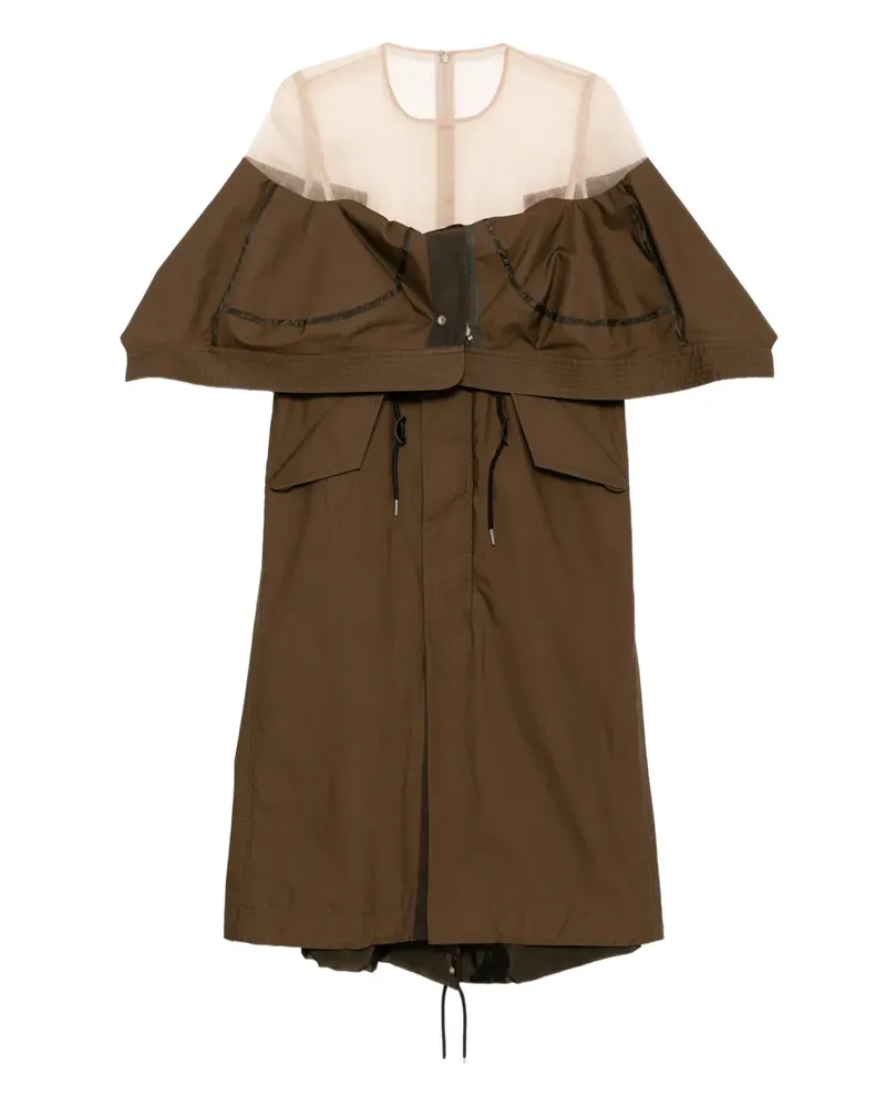 Sacai Kleid mit Einsätzen - Braun Braun