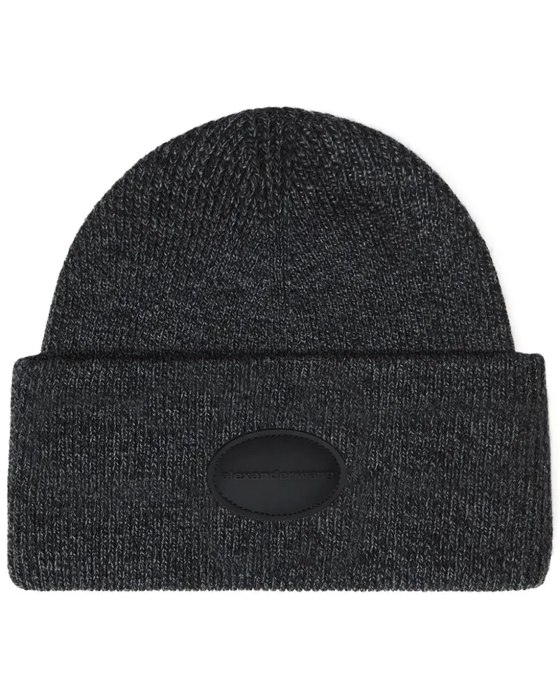 Alexander Wang Beanie mit Logo-Patch - Schwarz Schwarz