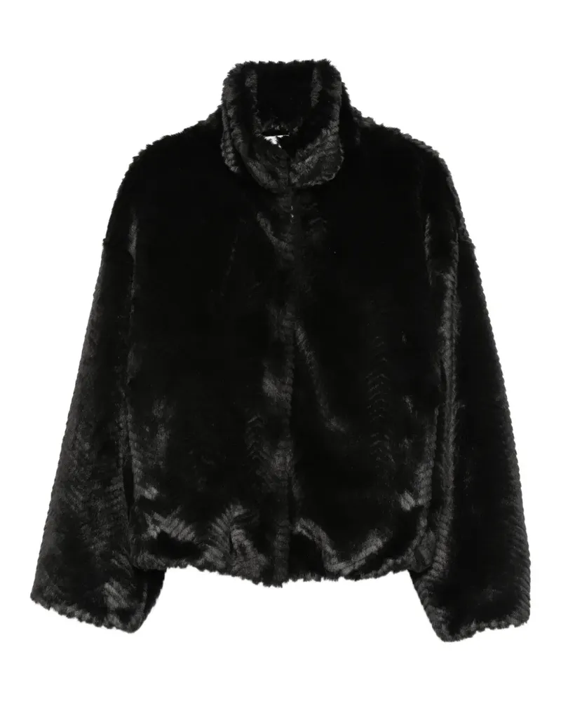 forte_forte Skijacke mit Zickzackmuster - Schwarz Schwarz