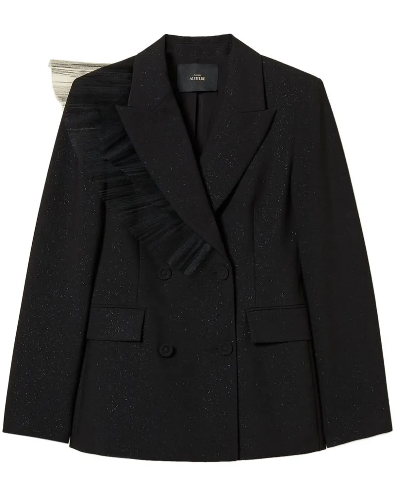 Twin-Set Doppelreihiger Blazer - Schwarz Schwarz