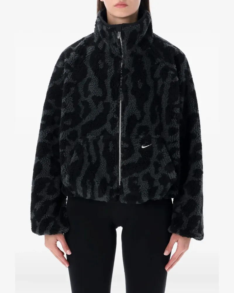 Nike Jacke mit Leopardenmuster - Schwarz Schwarz