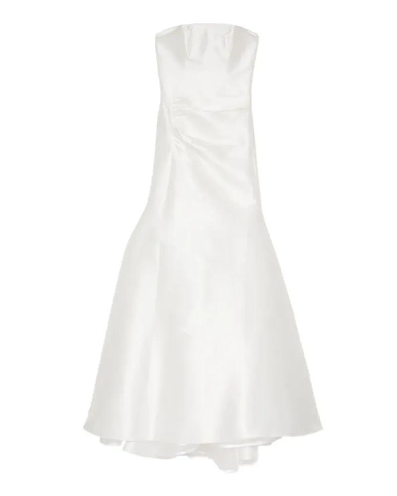 Isabel Sanchís Gerafftes Abendkleid - Weiß Weiß