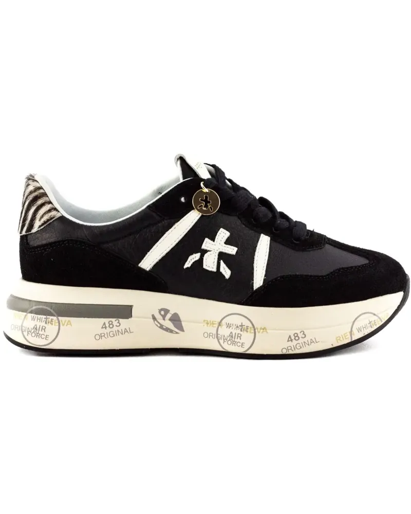 Premiata Cassie Sneakers mit Zebra-Einsatz - Schwarz Schwarz