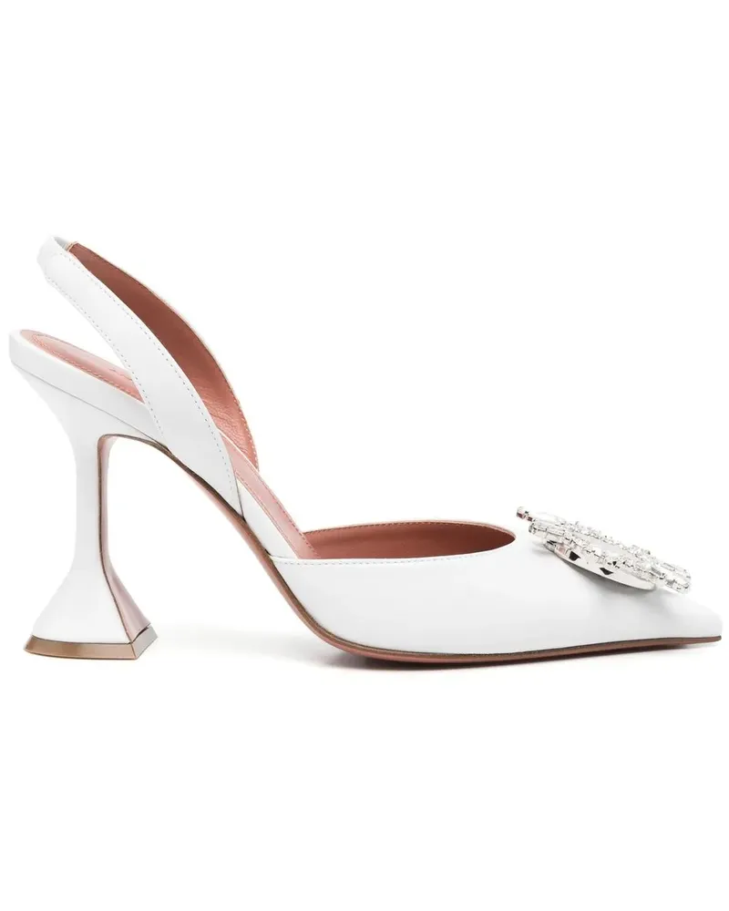 Amina Muaddi Begum Pumps 95mm - Weiß Weiß