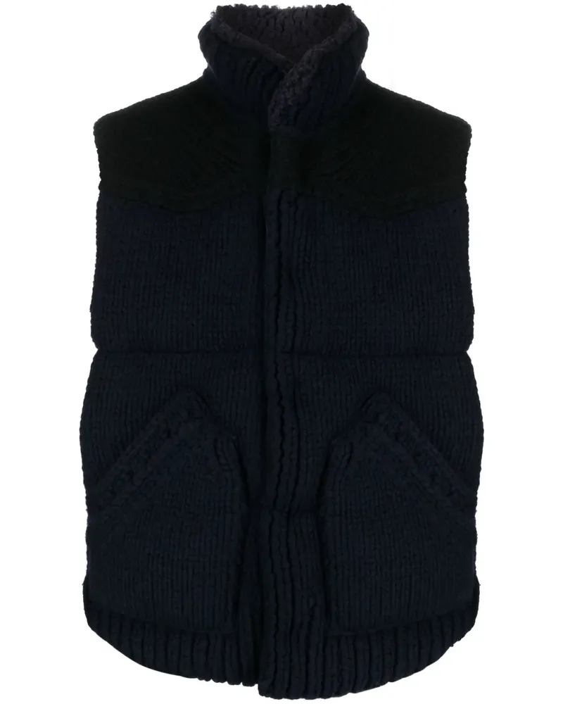 Sacai Gefütterte Strickweste - Schwarz Schwarz
