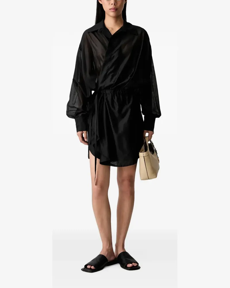 VICOLO sheer wrap-style mini dress - Schwarz Schwarz