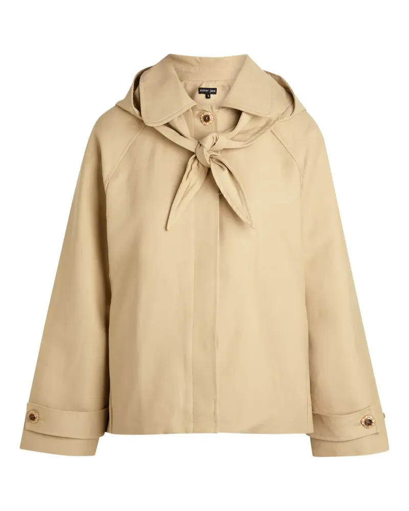 Sister Jane Galleria tie detail hooded jacket - Nude Nude