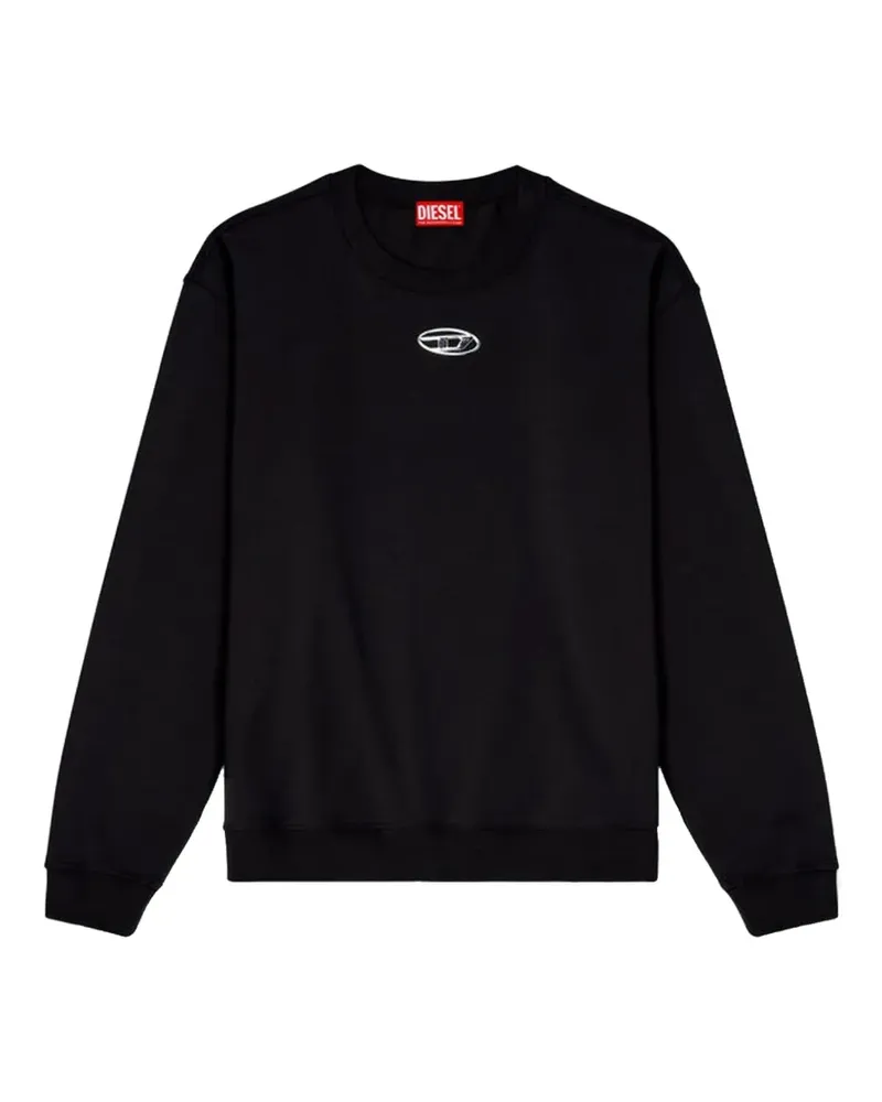 Diesel Sweatshirt mit Logo-Schild - Schwarz Schwarz