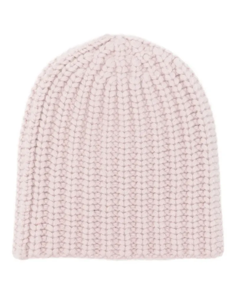 Liska Gerippte Kaschmirbeanie - Rosa Rosa