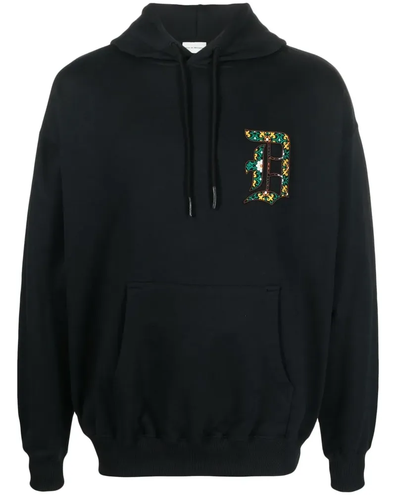 Drôle de Monsieur Hoodie mit Logo-Patch - Schwarz Schwarz