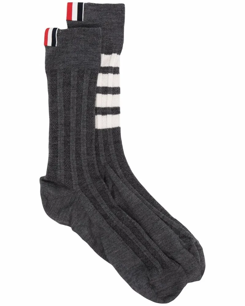 Thom Browne Gestreifte Socken - Grau Grau