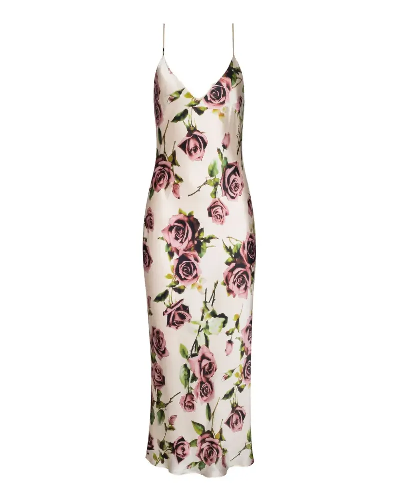 L'Agence Seridie floral-print slip midi dress - Nude Nude