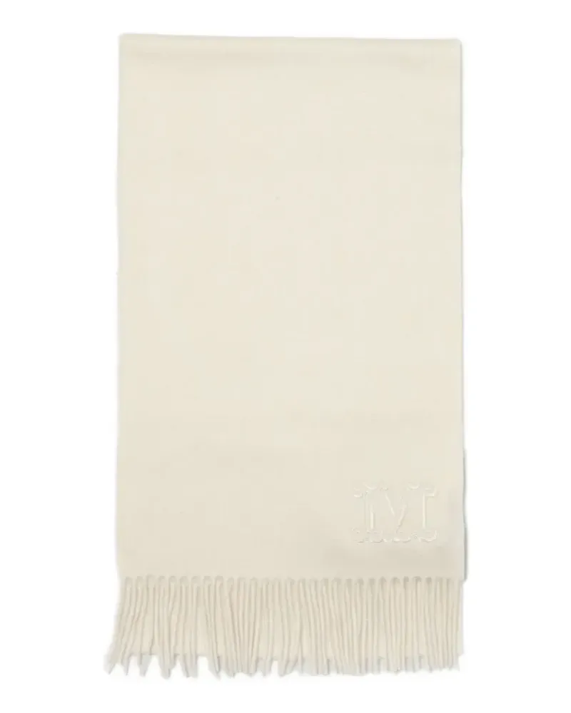 Max Mara Bestickter Schal mit Fransensaum - Nude Nude