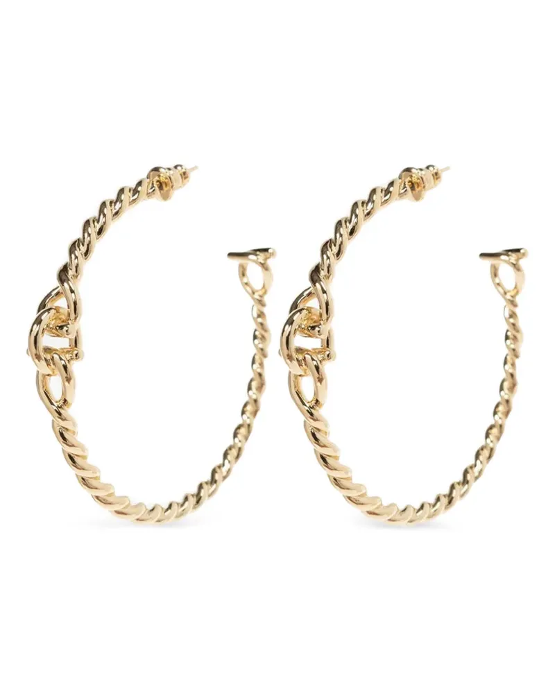 Ferragamo Große Gancini Creolen mit Kette - Gold Gold