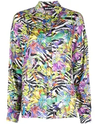 Just Cavalli Bluse mit Blumenmuster Schwarz