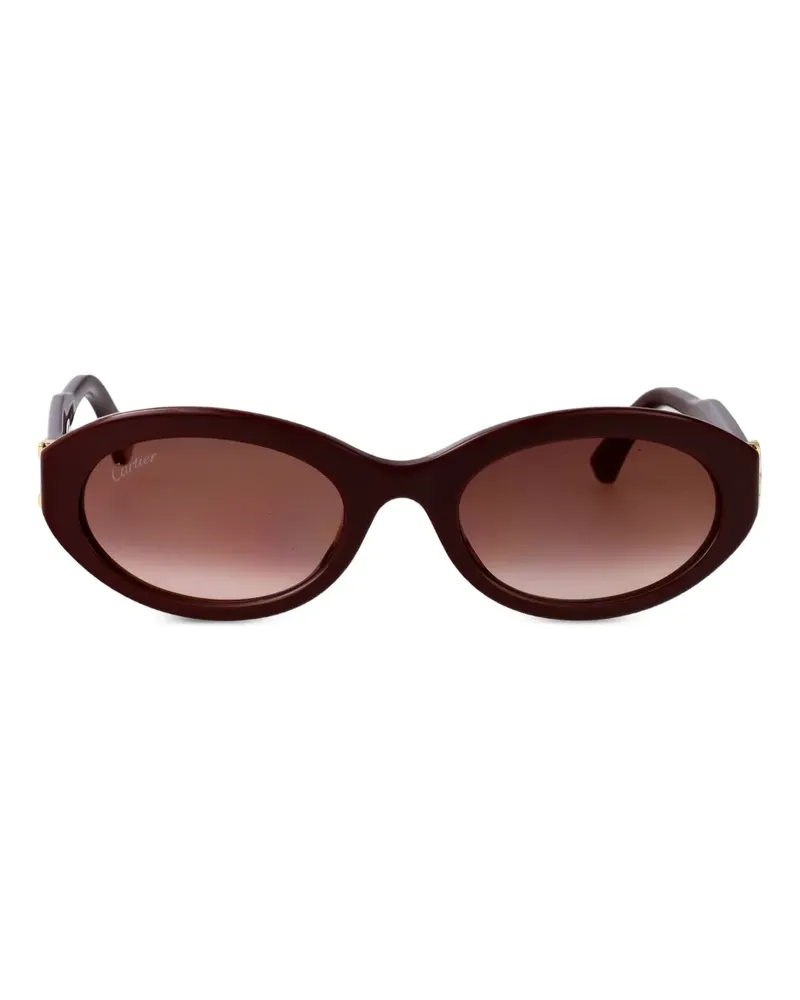 Cartier Sonnenbrille mit ovalem Gestell - Rot Rot