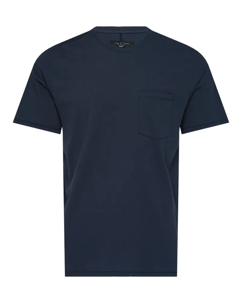 Rag & Bone garment-dye pocket T-shirt - Blau Blau
