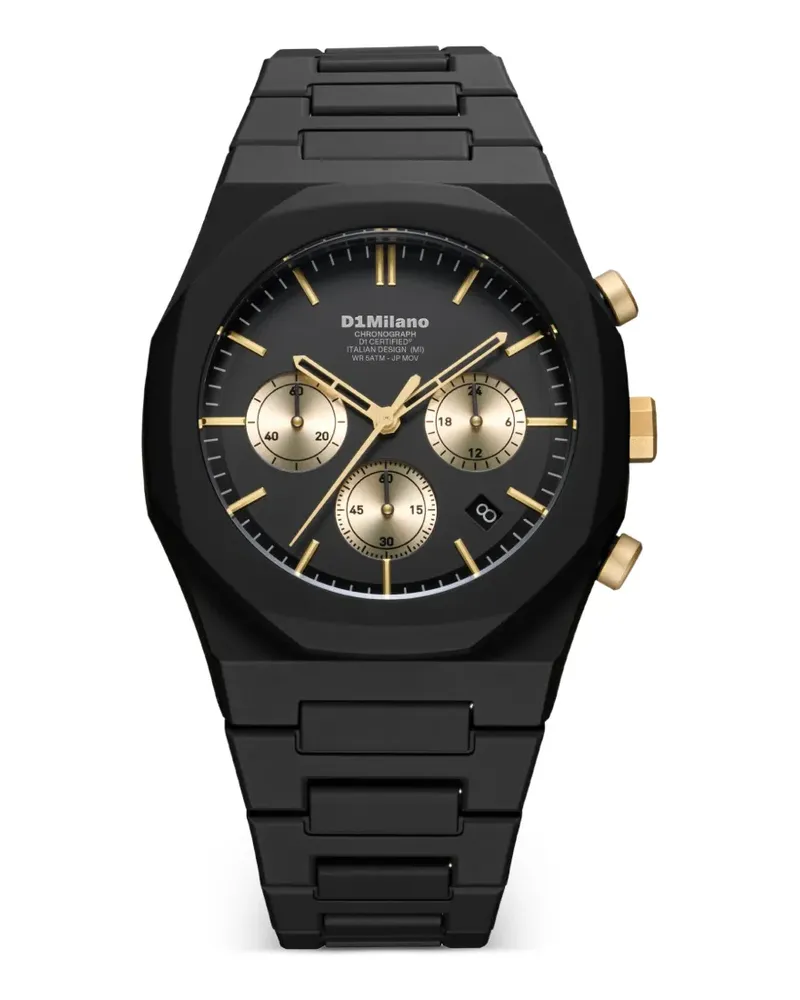 D1 Milano Gilded Solar Armbanduhr 40,5mm - Schwarz Schwarz