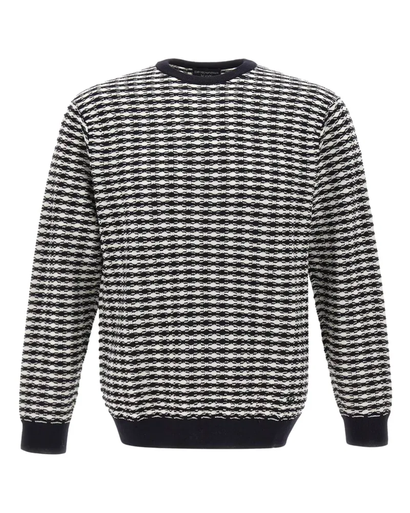 Emporio Armani Gemusterter Pullover - Schwarz Schwarz