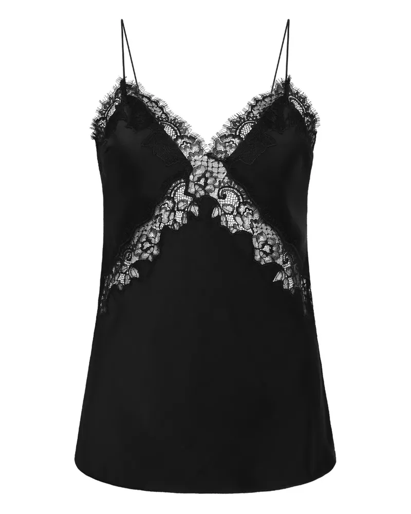 Rebecca Vallance Weste aus Satin mit Spitzeneinsatz - Schwarz Schwarz