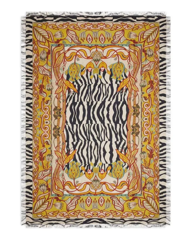 Pierre-Louis Mascia Aloeuw Schal mit Blumen-Print - Gelb Gelb