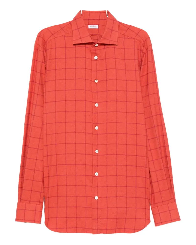 Kiton Kariertes Hemd - Rot Rot