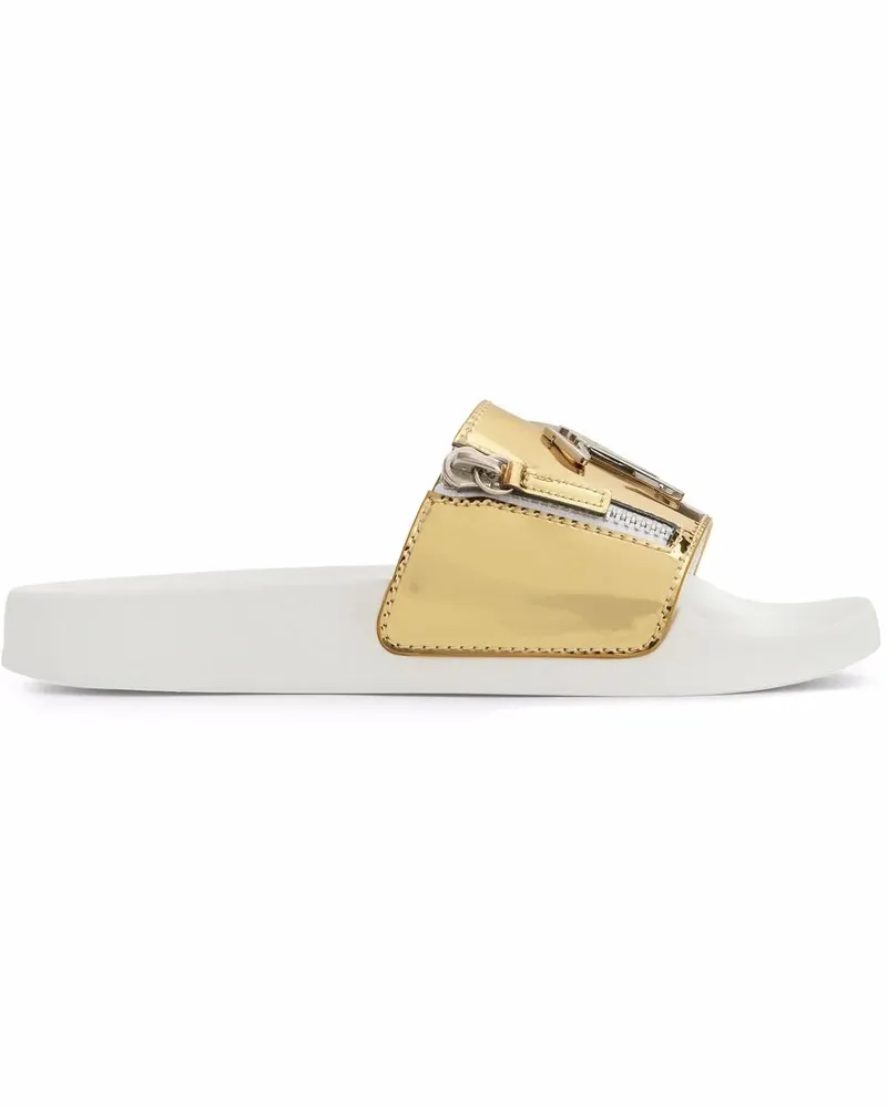 Giuseppe Zanotti Brett Zip Pantoletten - Gold Gold