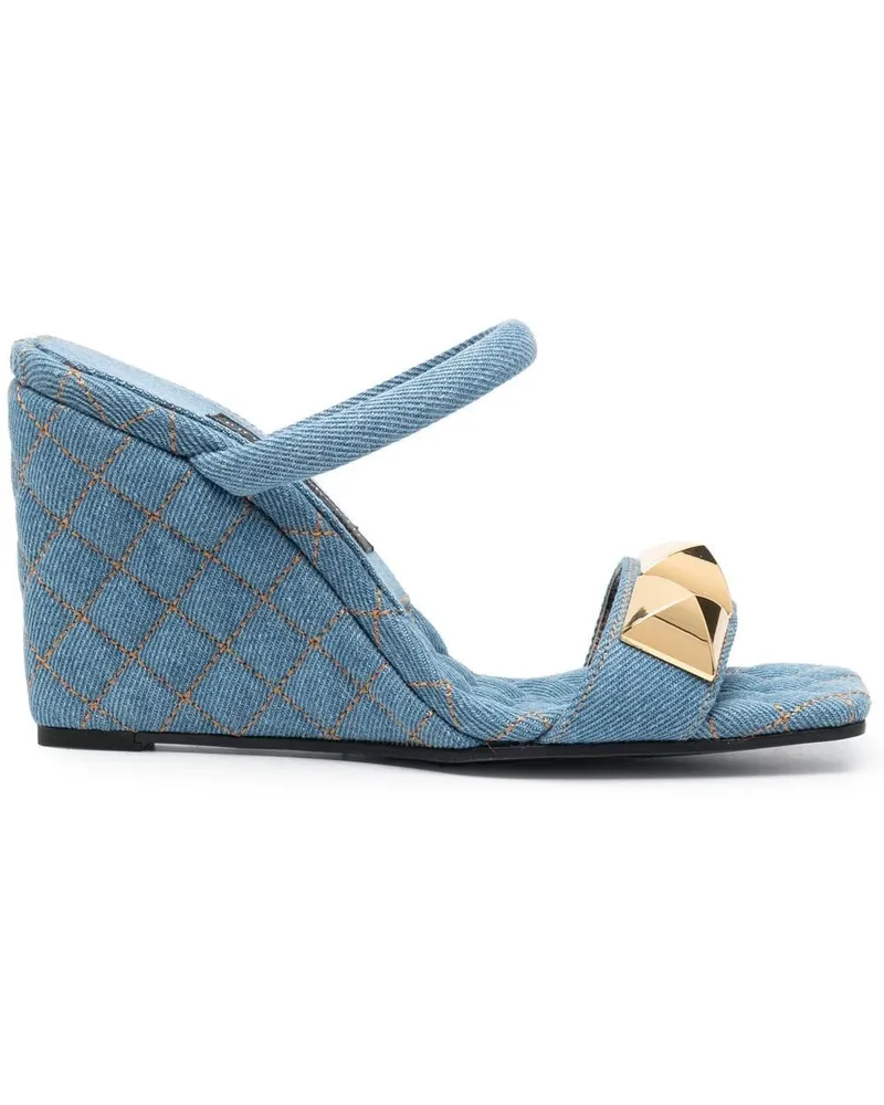 Philipp Plein Wedge-Sandalen mit Nieten 110mm - Blau Blau