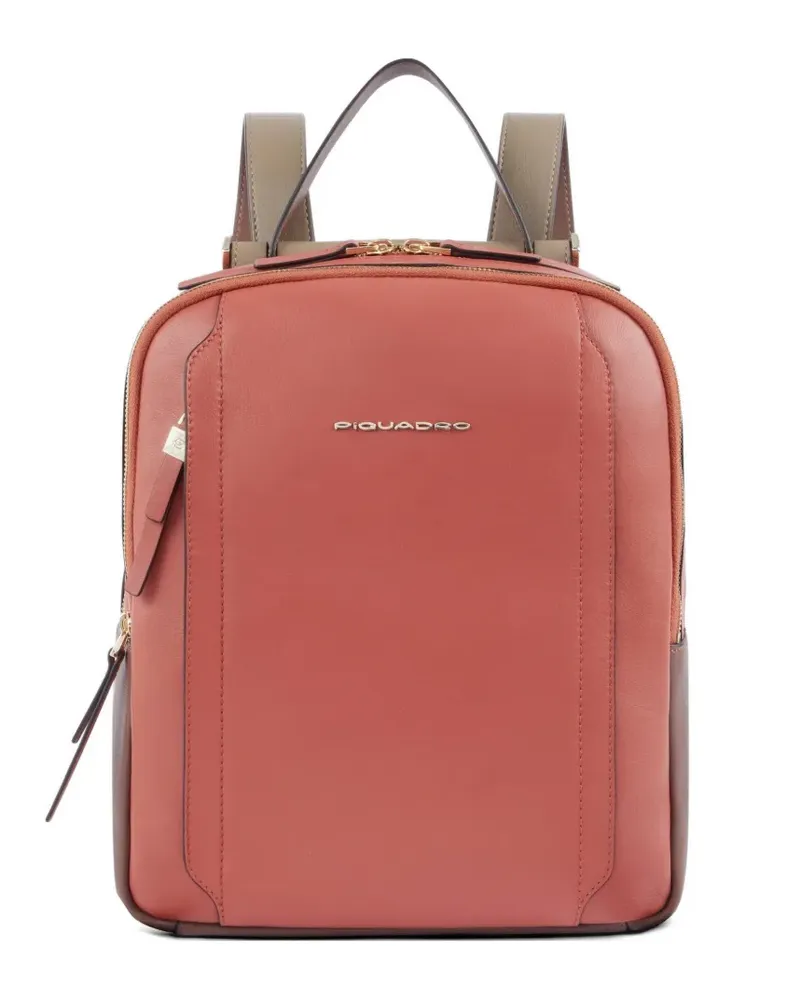 Piquadro leather backpack - Orange Orange