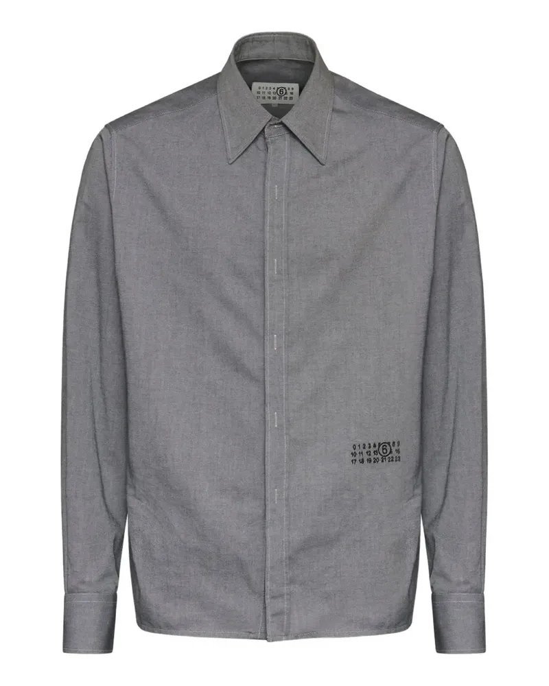 Maison Margiela zip-fastening Numeric Signature shirt - Grau Grau