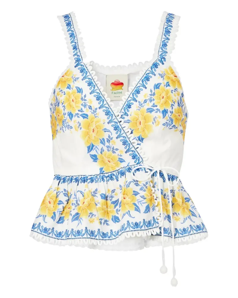 FARM Rio Bluse mit Blumen-Print - Weiß Weiß