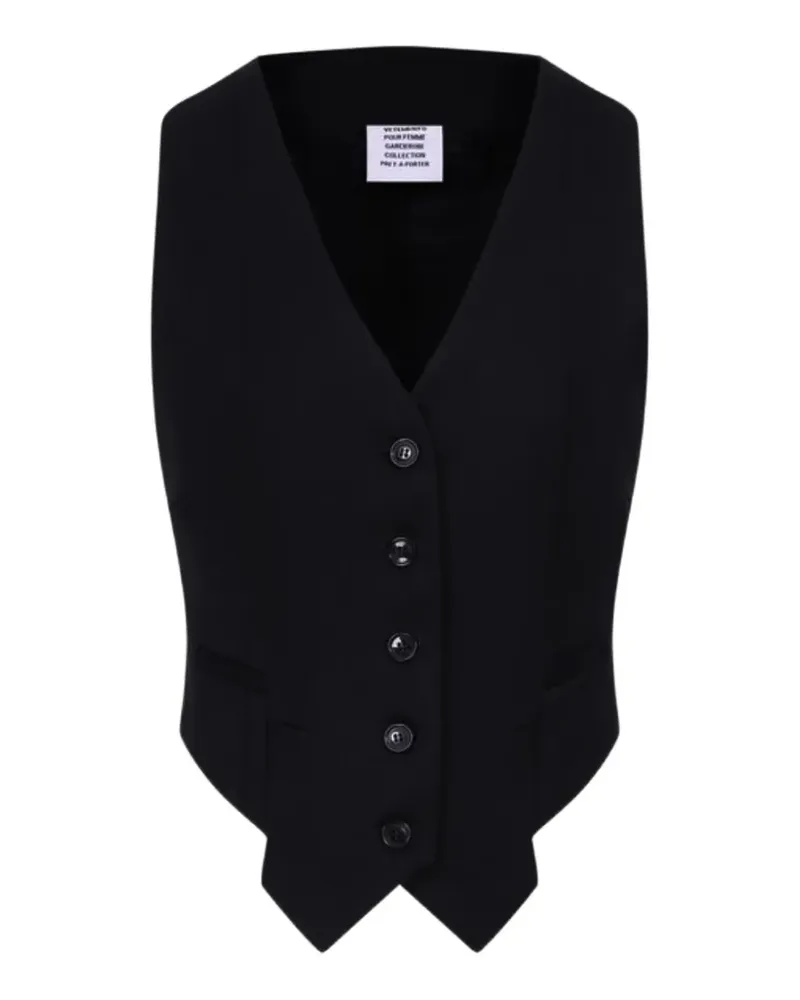 VETEMENTS button-up V-neck waistcoat - Schwarz Schwarz