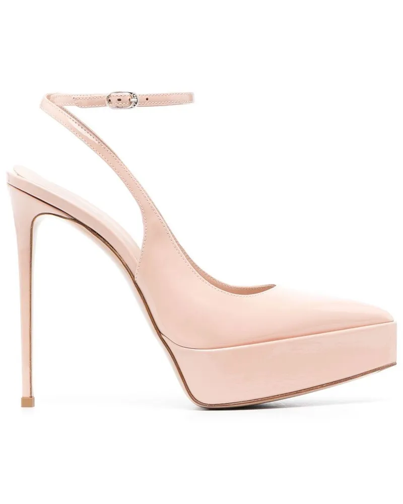 Le Silla Uma Plateau-Mules aus Lackleder 130mm - Rosa Rosa