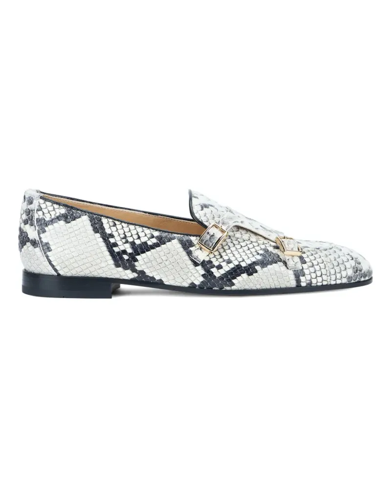 Doucal´s snakeskin-effect double-buckle loafers - Weiß Weiß
