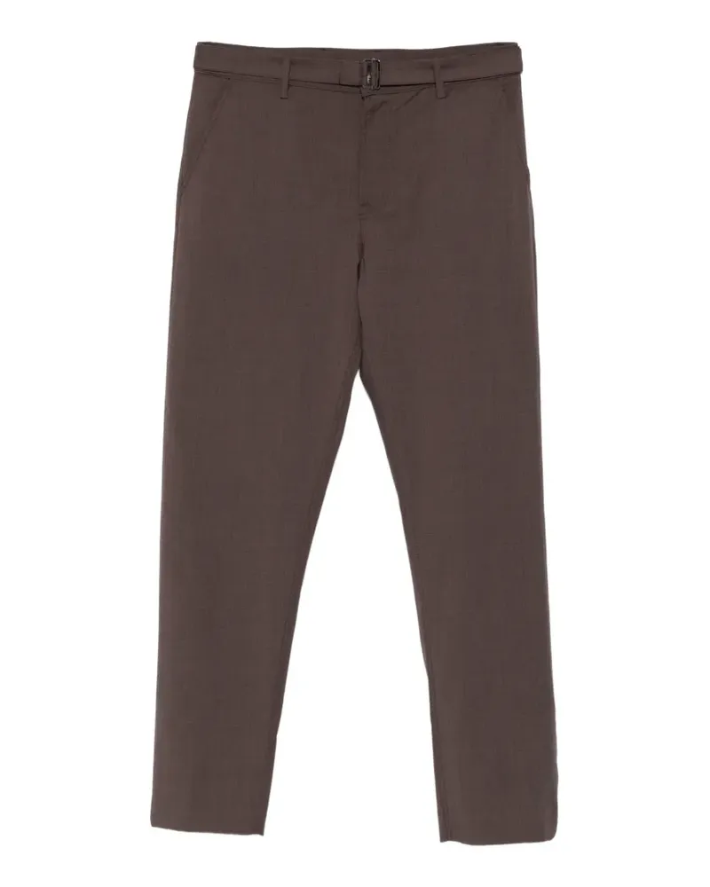 Canali Impeccabile belted wool trousers - Braun Braun