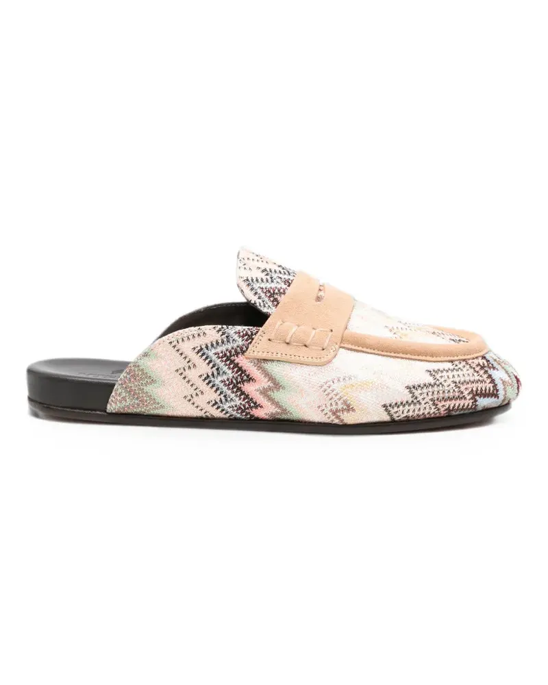 Missoni zigzag-knit loafers - Nude Nude