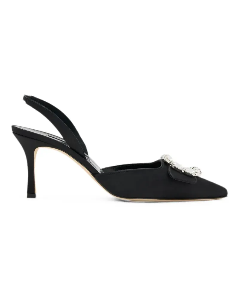Manolo Blahnik Maysale crystal-buckle slingback pumps - Schwarz Schwarz